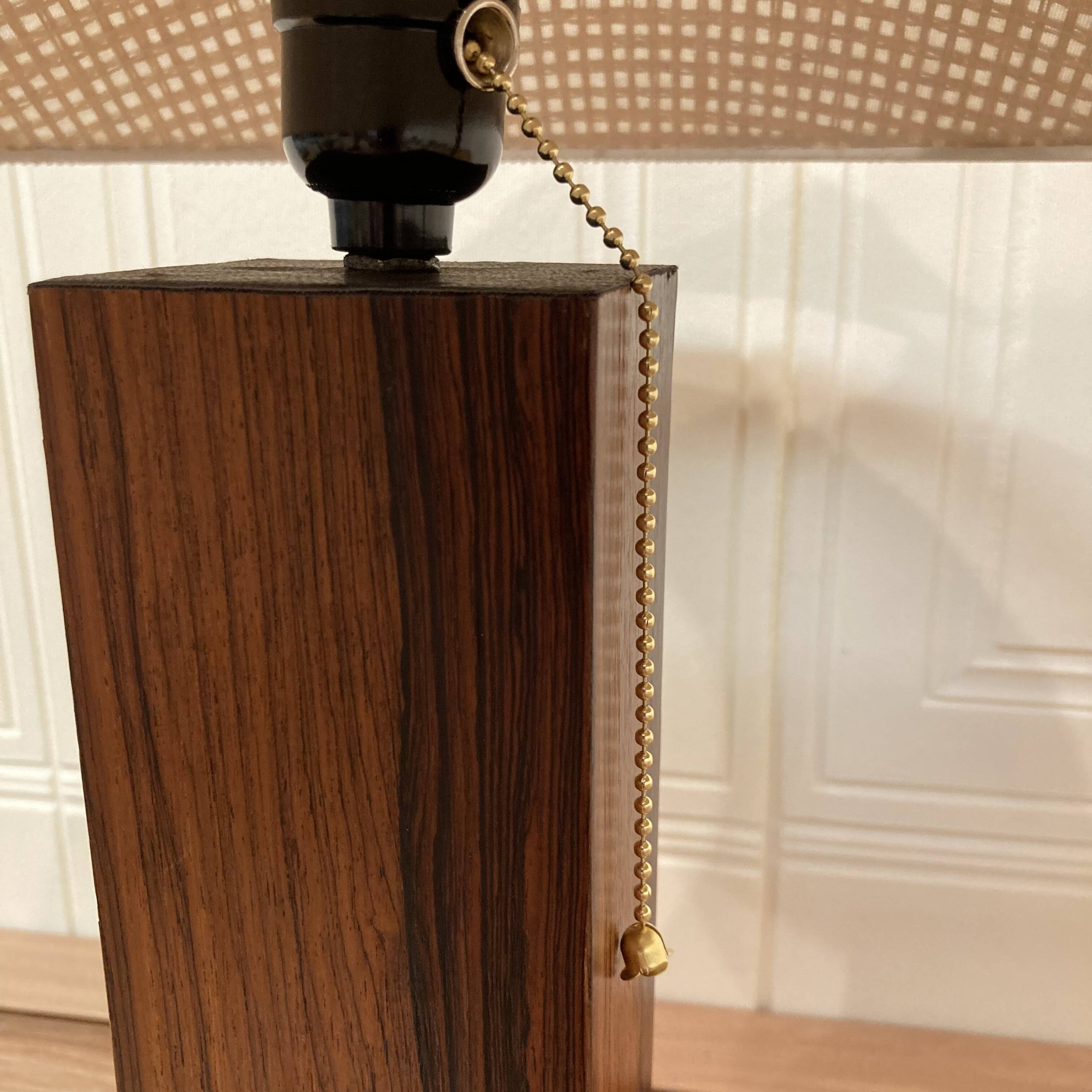 LARGE ROSEWOOD LAMP SCANDINAVIAN DESIGN 1960.