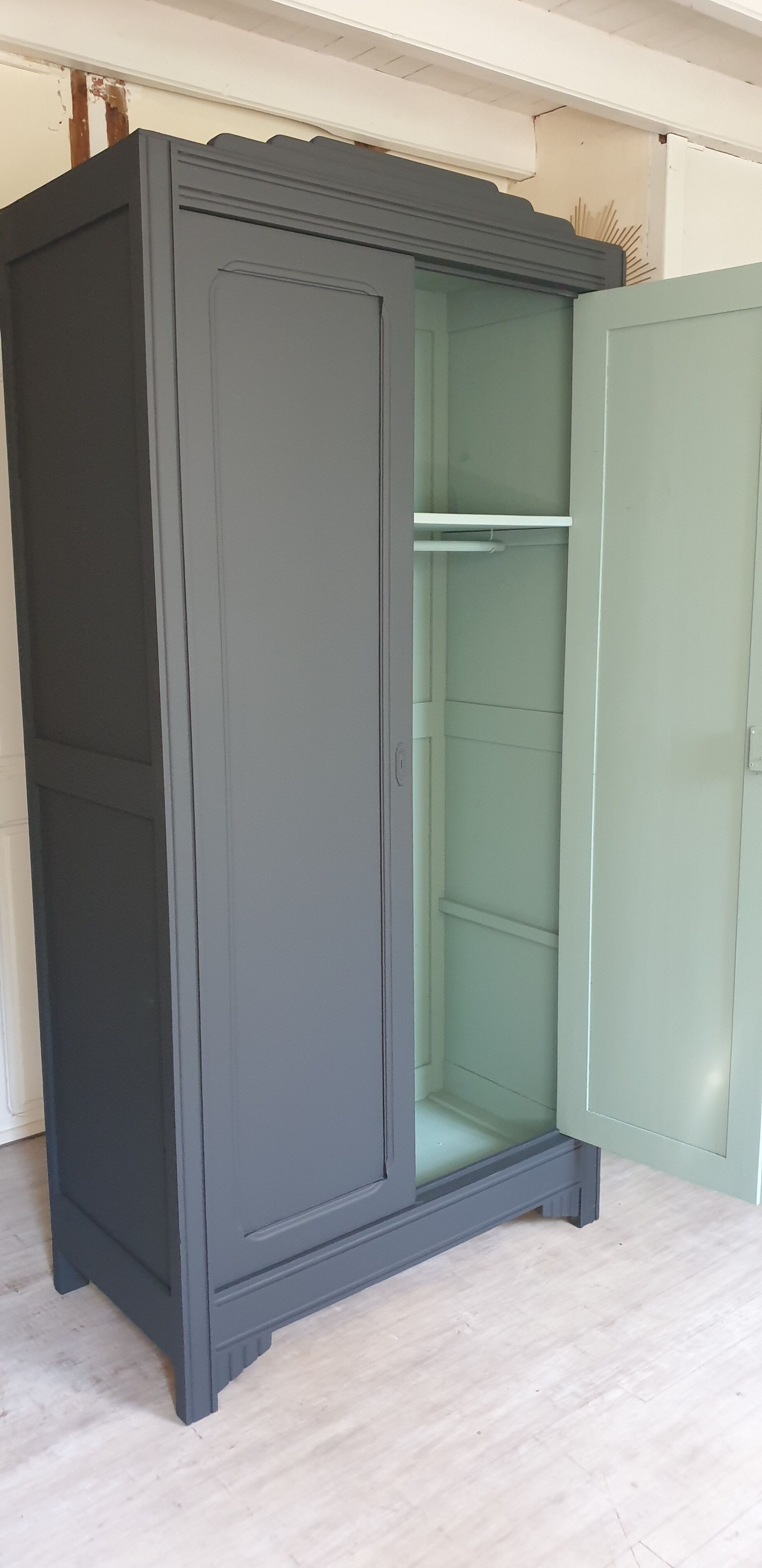 Art Deco grey wardrobe