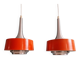 Paire de suspensions scandinaves en aluminium brossé, Philips, années 60