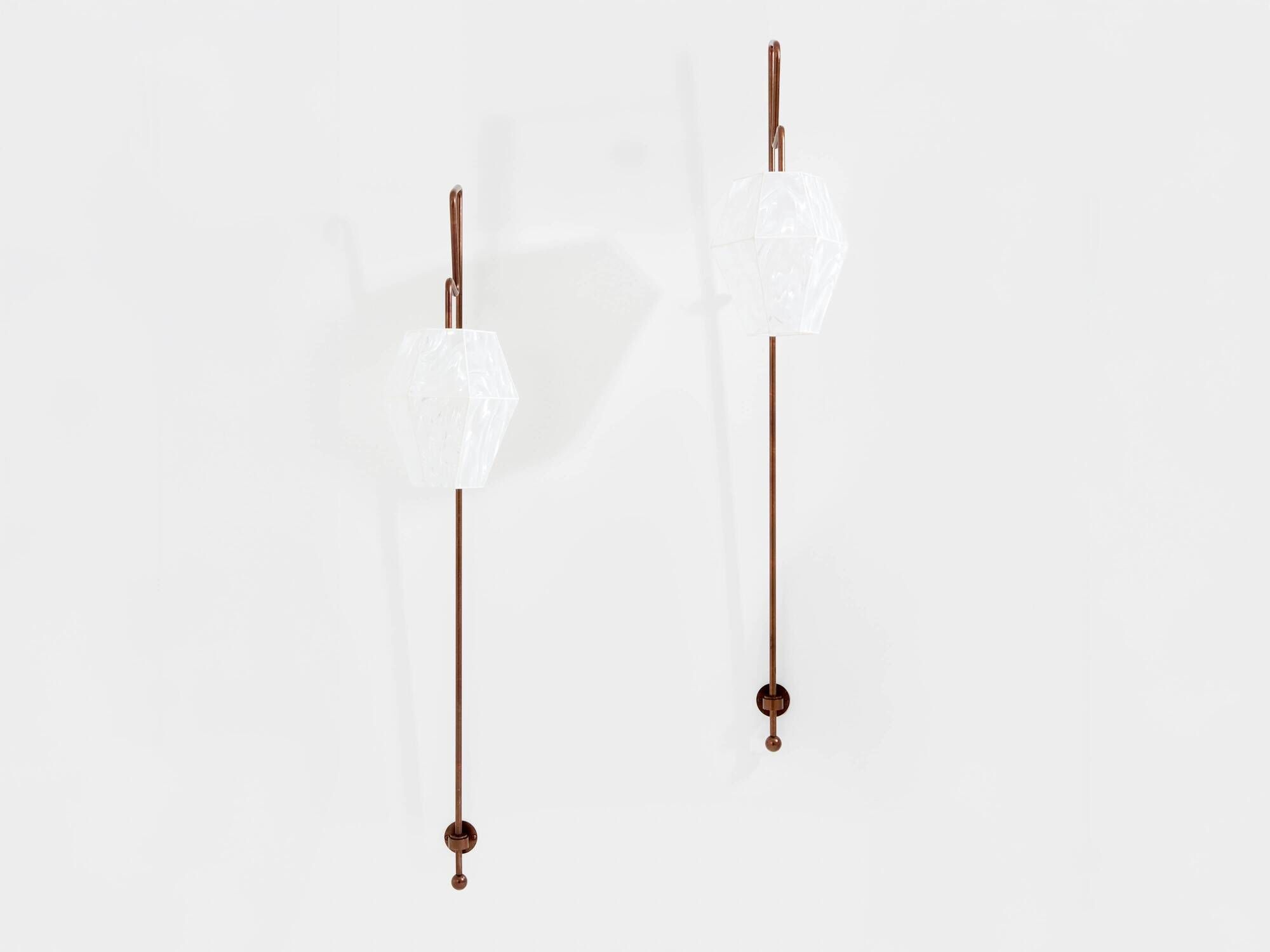 Pair of large patinated metal wall sconces by Mattia Bonetti 2009