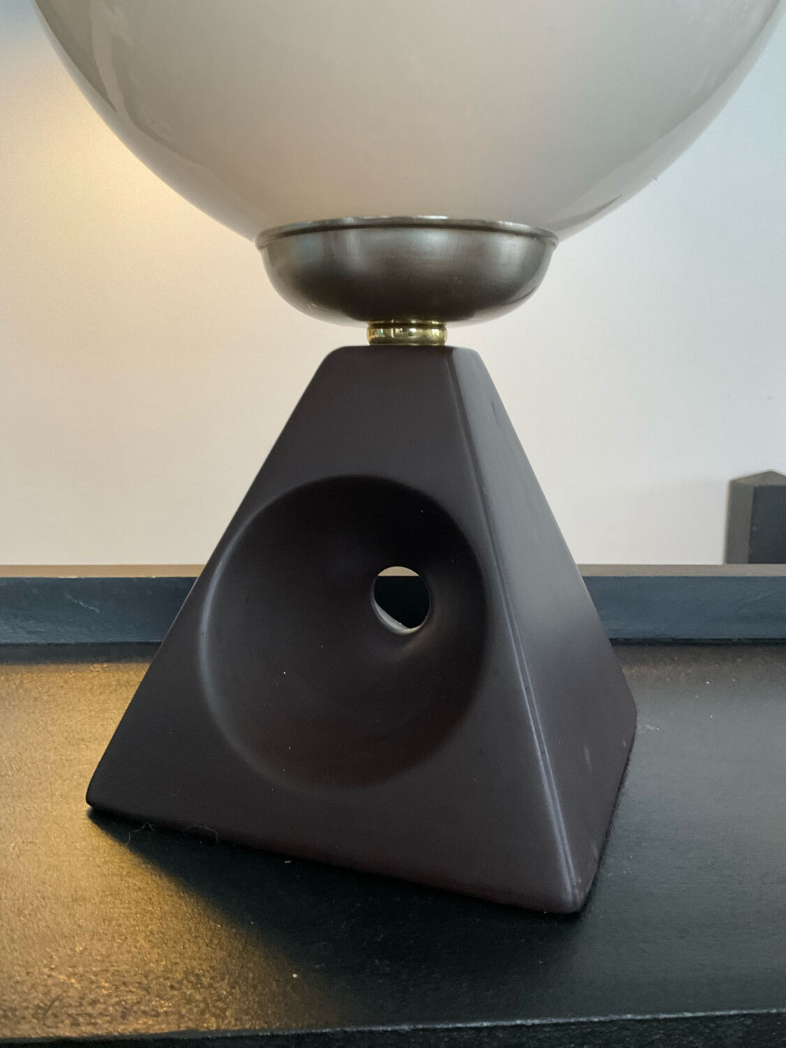 Vintage lamp in opaline and ceramic years 70-80