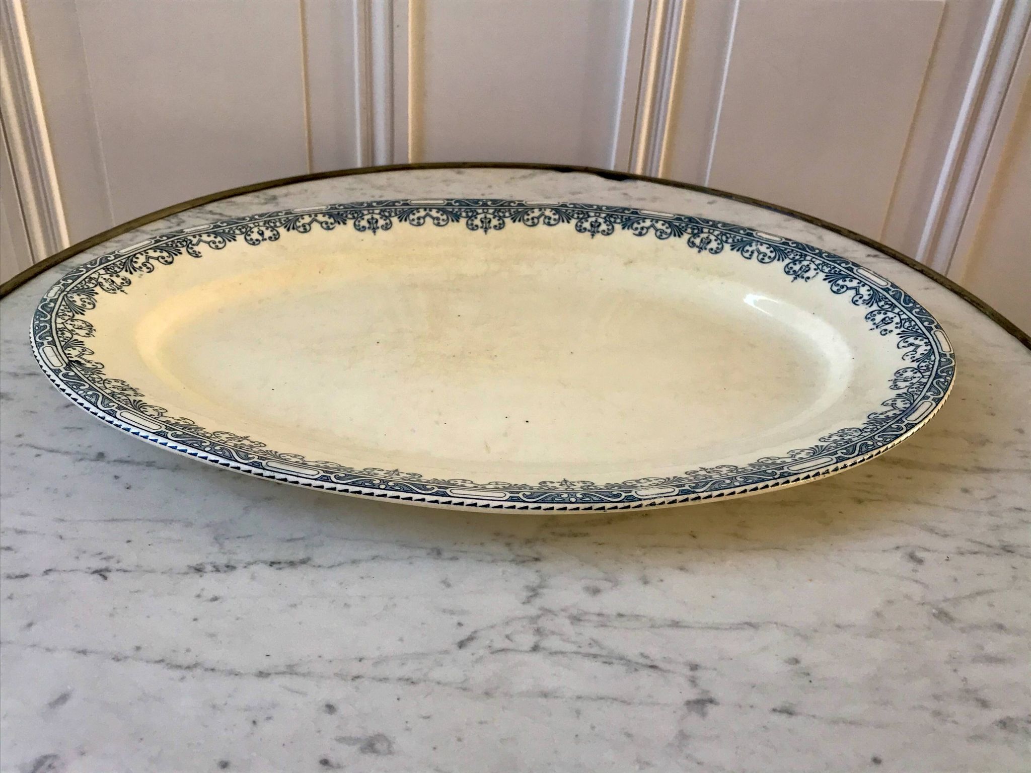 plat oval A&C Salins modèle Bourgogne fin XIXème