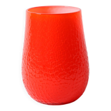 Vase martelé rouge moderne du milieu du siècle : verre suédois Elme Glasbruk, années 1960