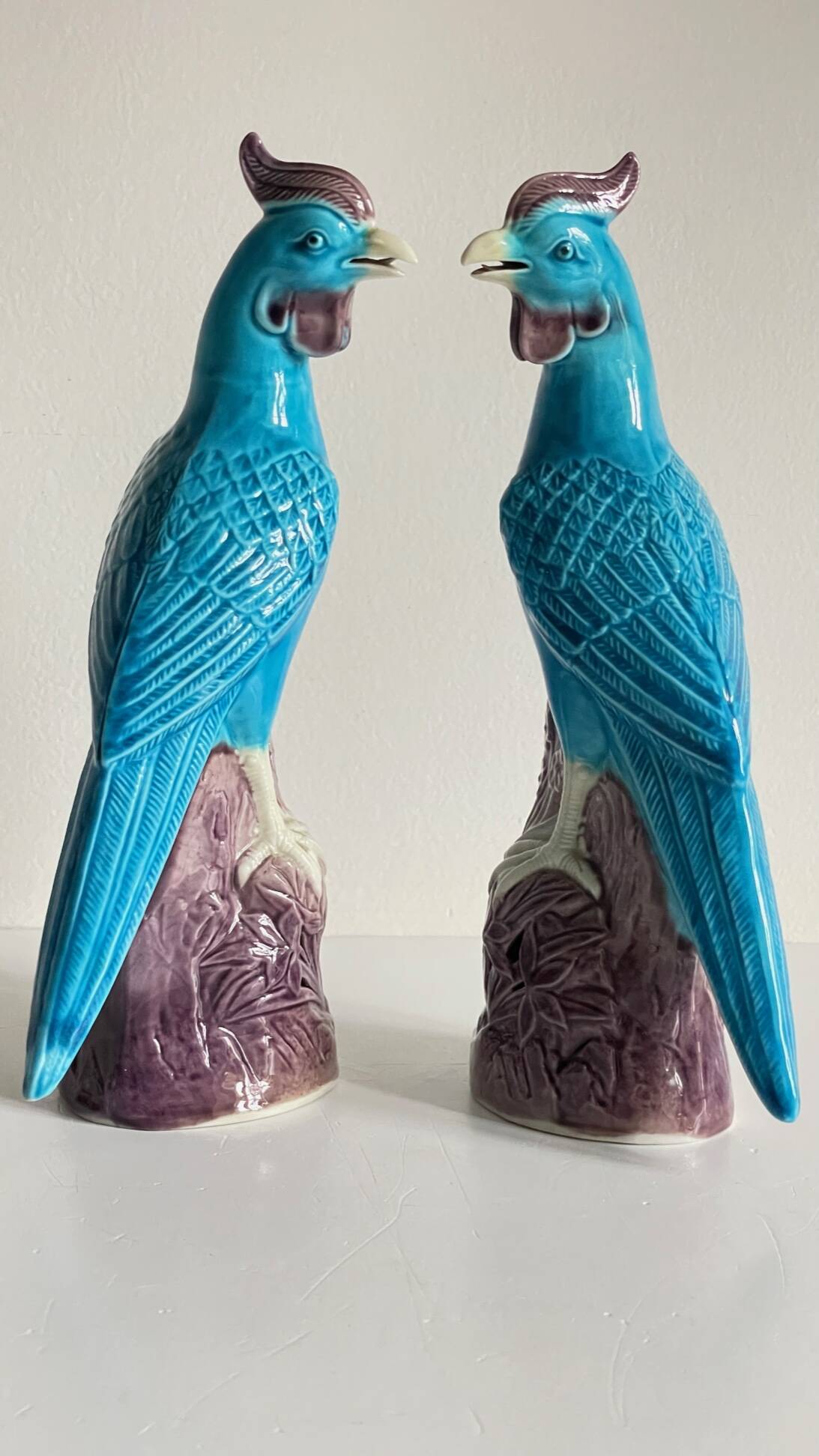 Pair of phenix birds chinese porcelain early 20th century
