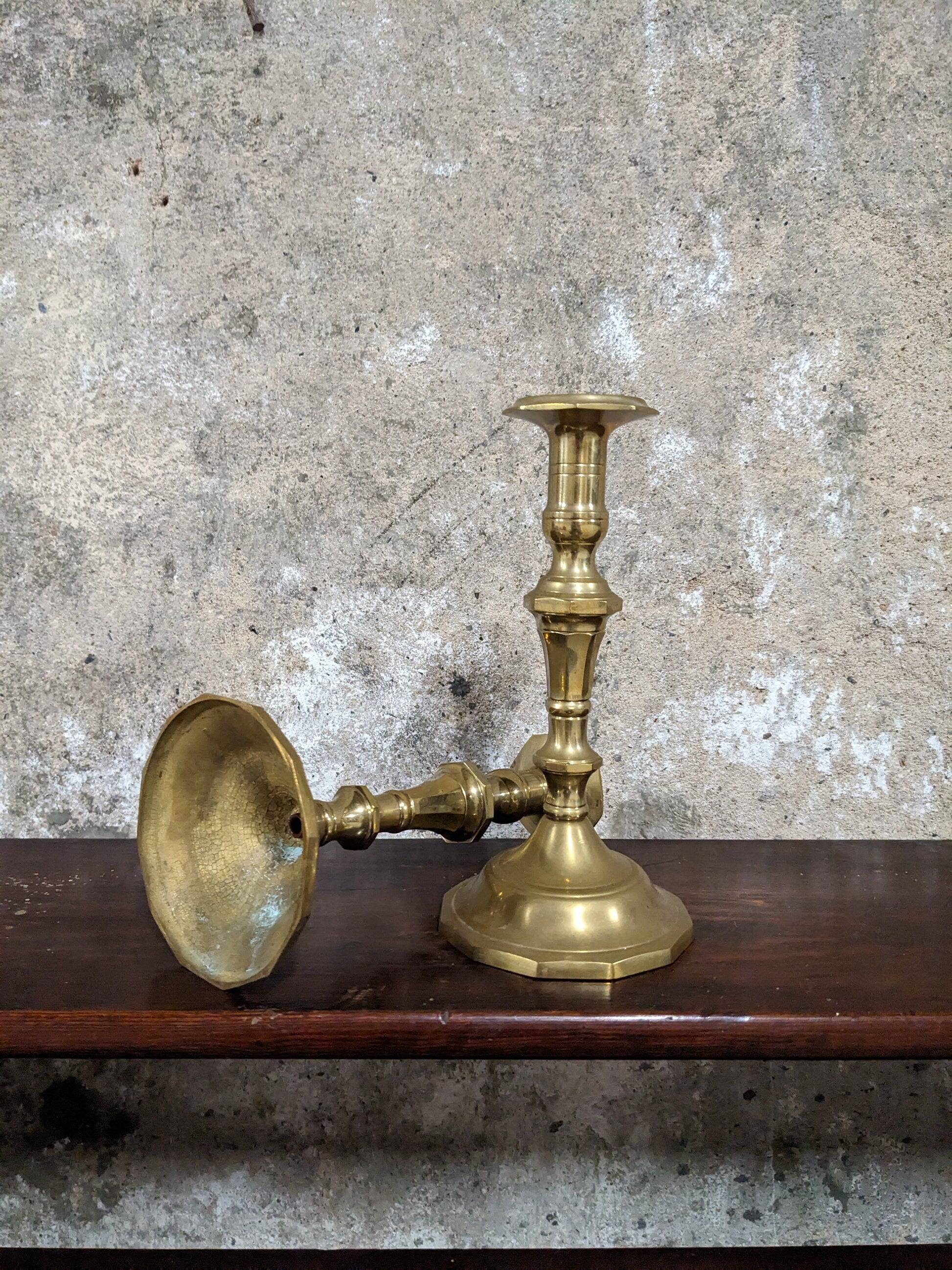 Pair of brass candlesticks