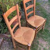 Pair of straw chairs