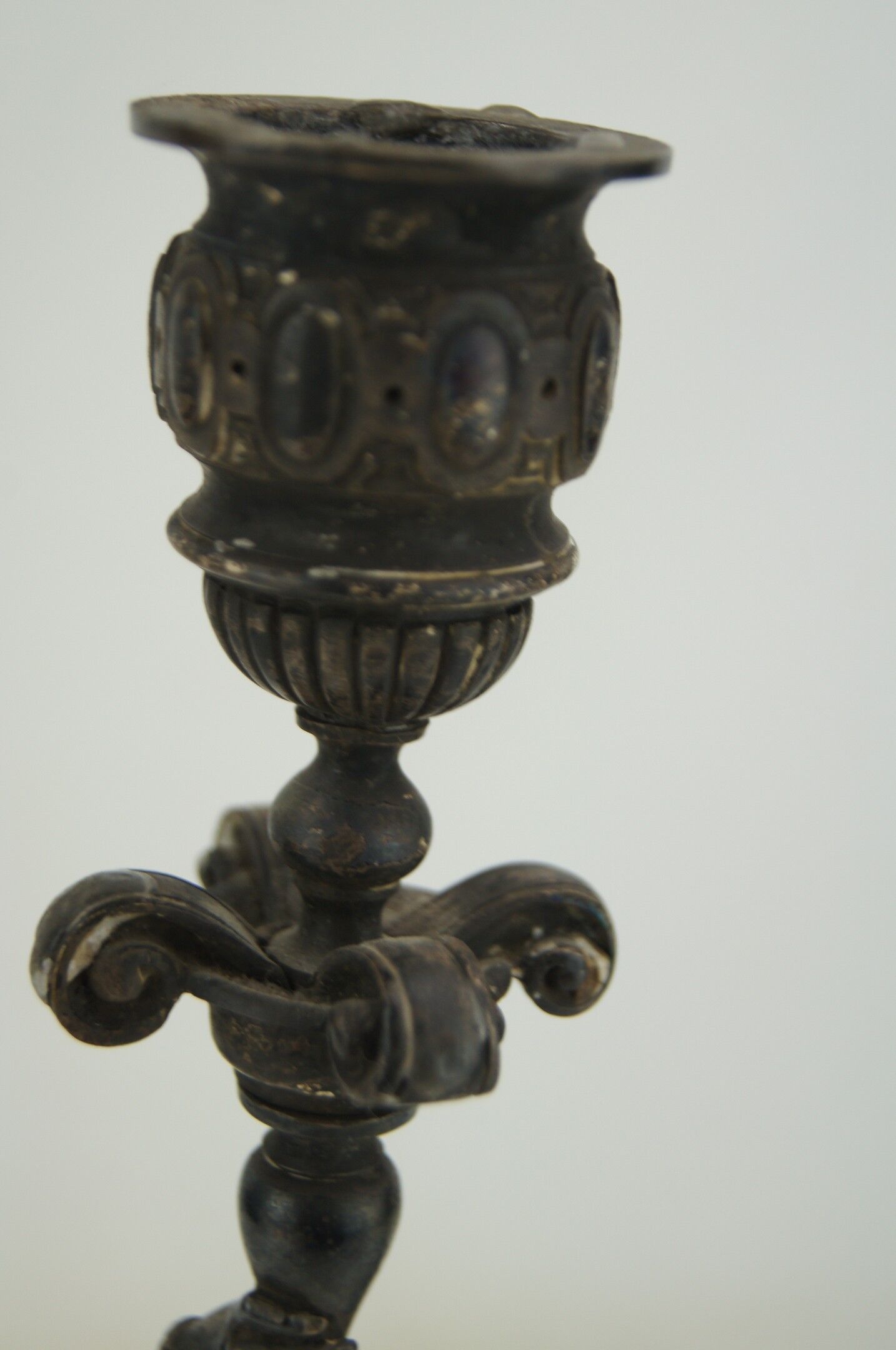 Silver bronze torch pair Paul Dubois