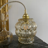 Walker with vintage amber glass globe