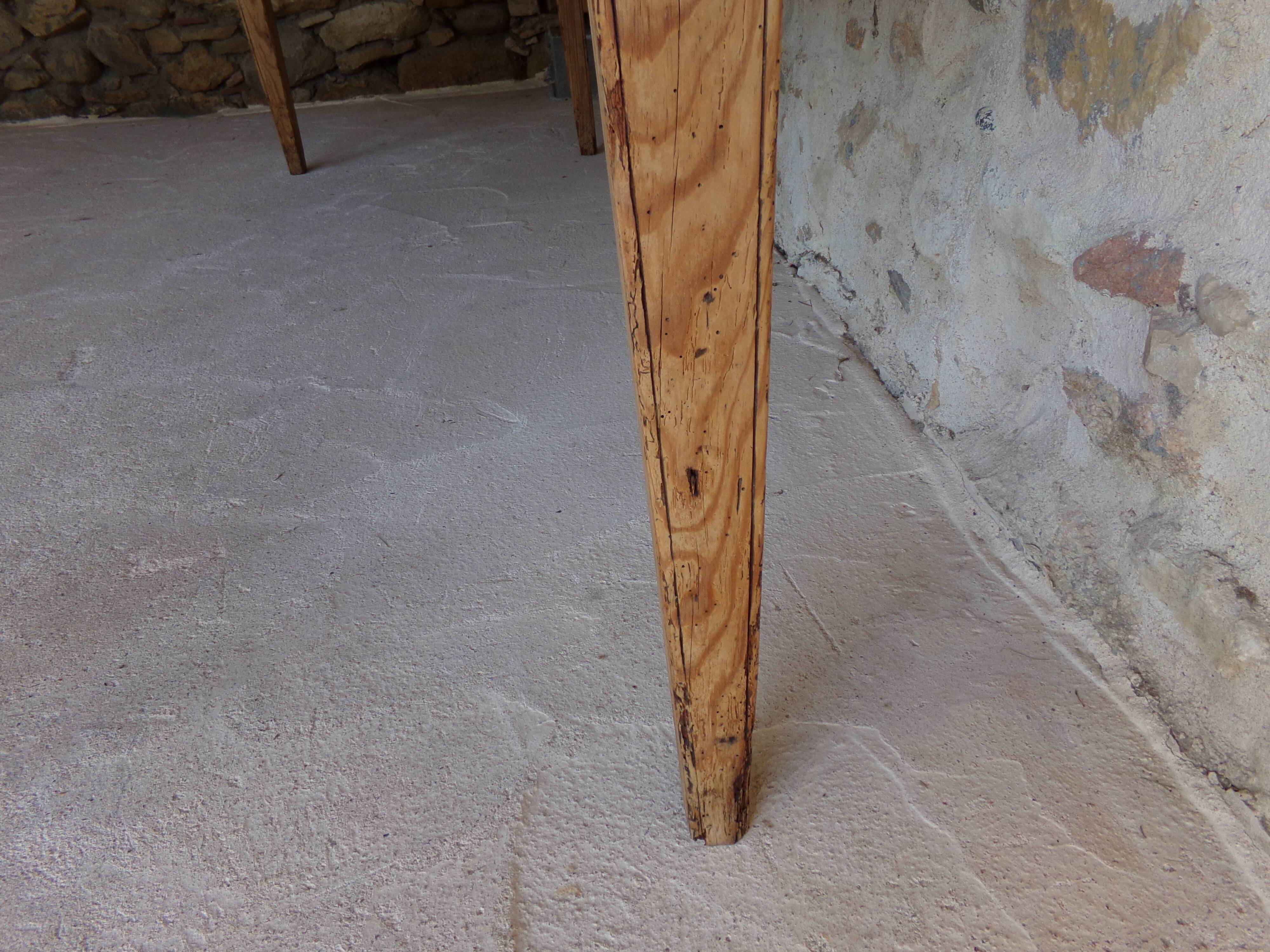 Farmhouse table in raw wood