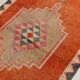 3x11 Burnt Orange Handknotted Hallway Rug, Turkish Vintage Runner Rug