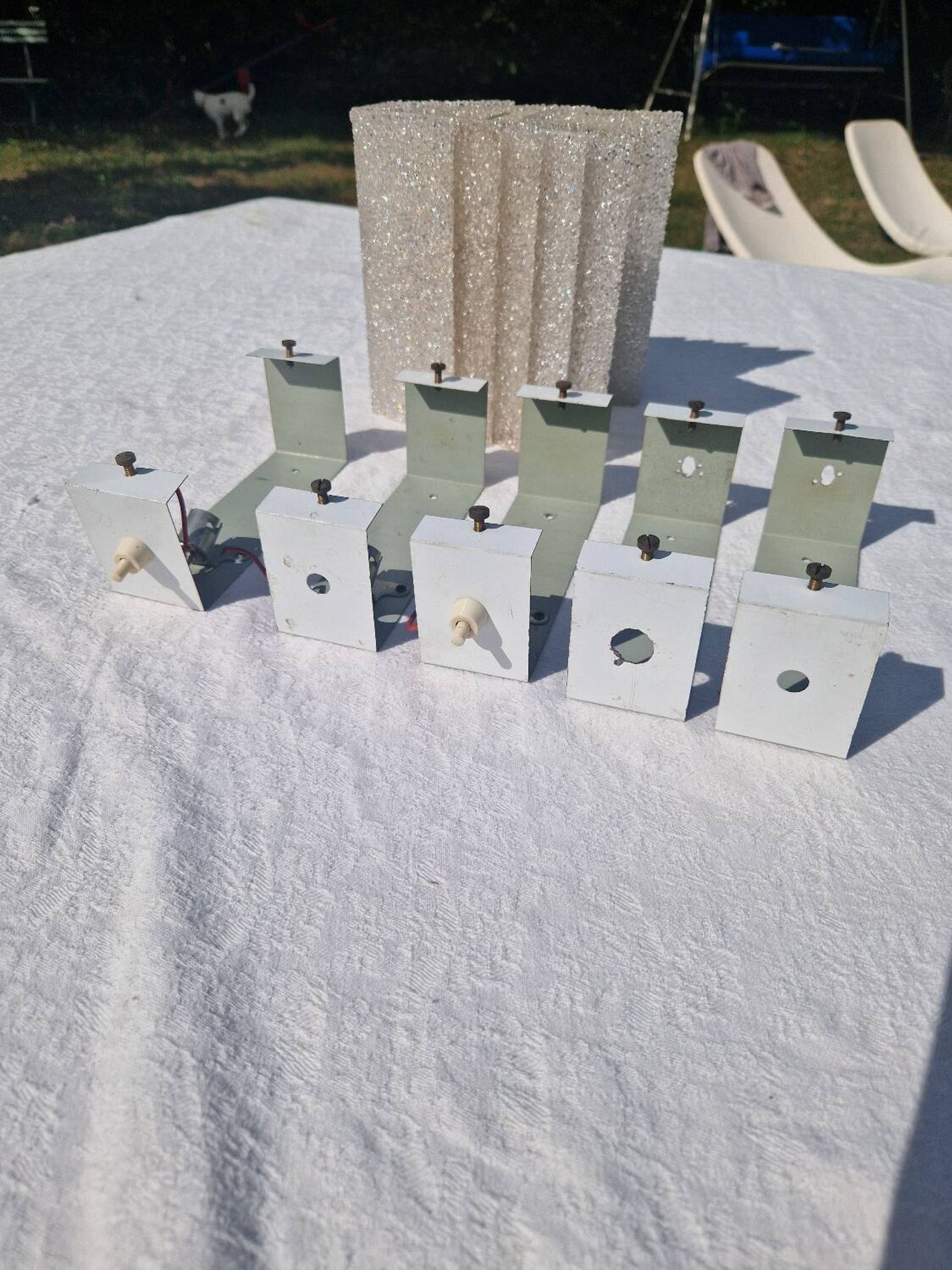 5 perspex wall lights, 1960s-70s