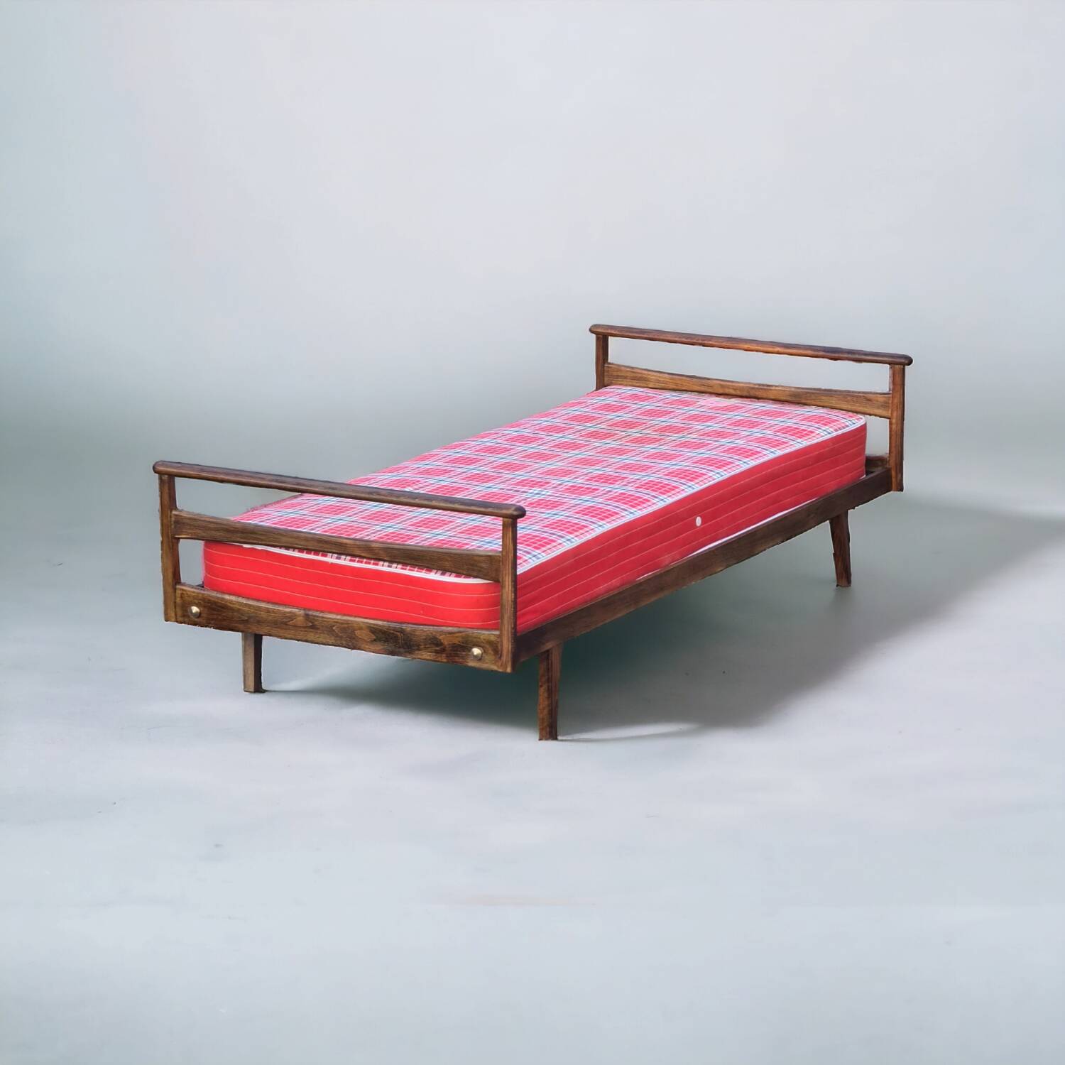 Single bed, Scandinavian teak daybed with compass feet, 1960s