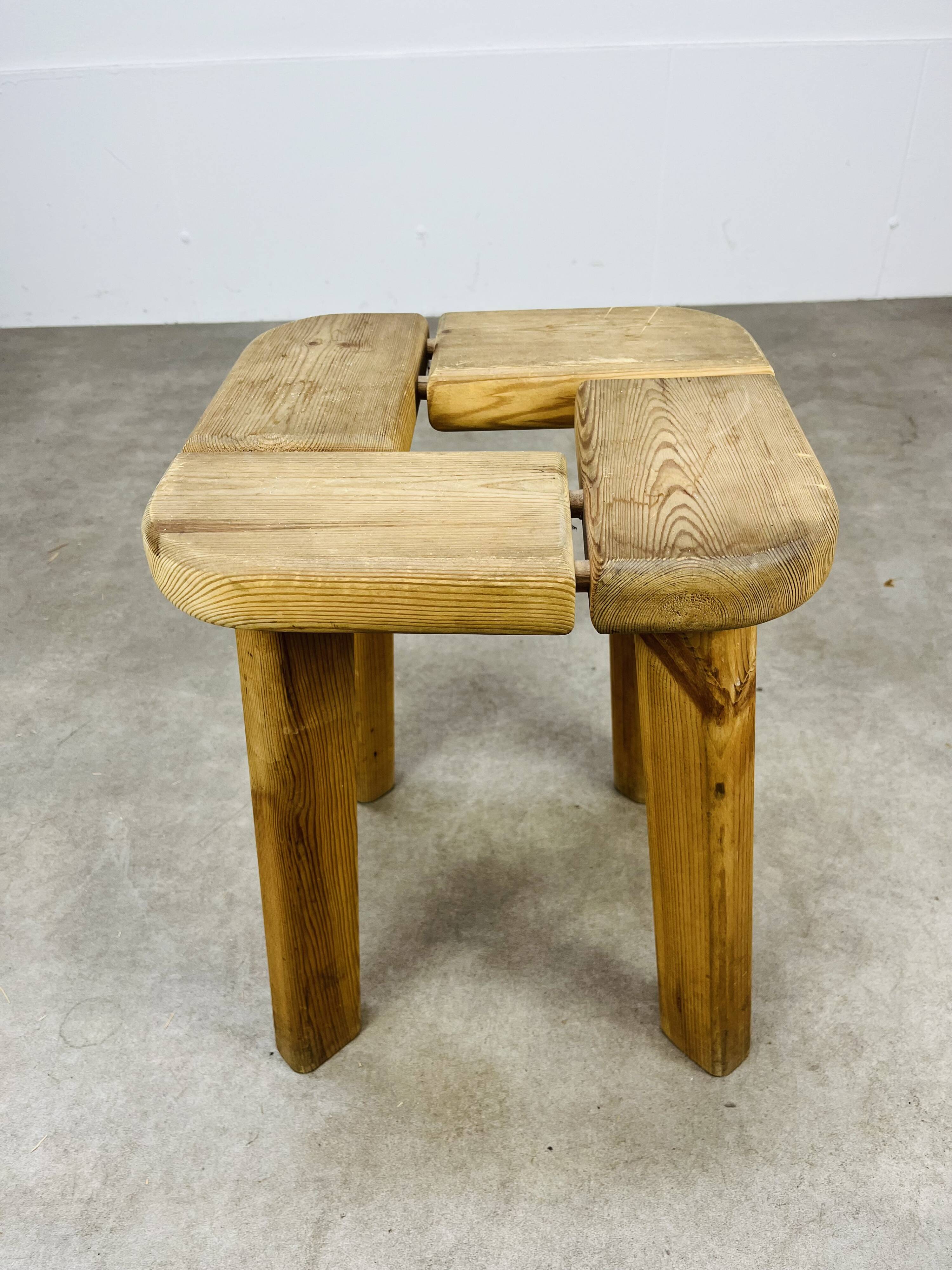 Finnsauna Olof Ottelin brutalist style stool, 1960s