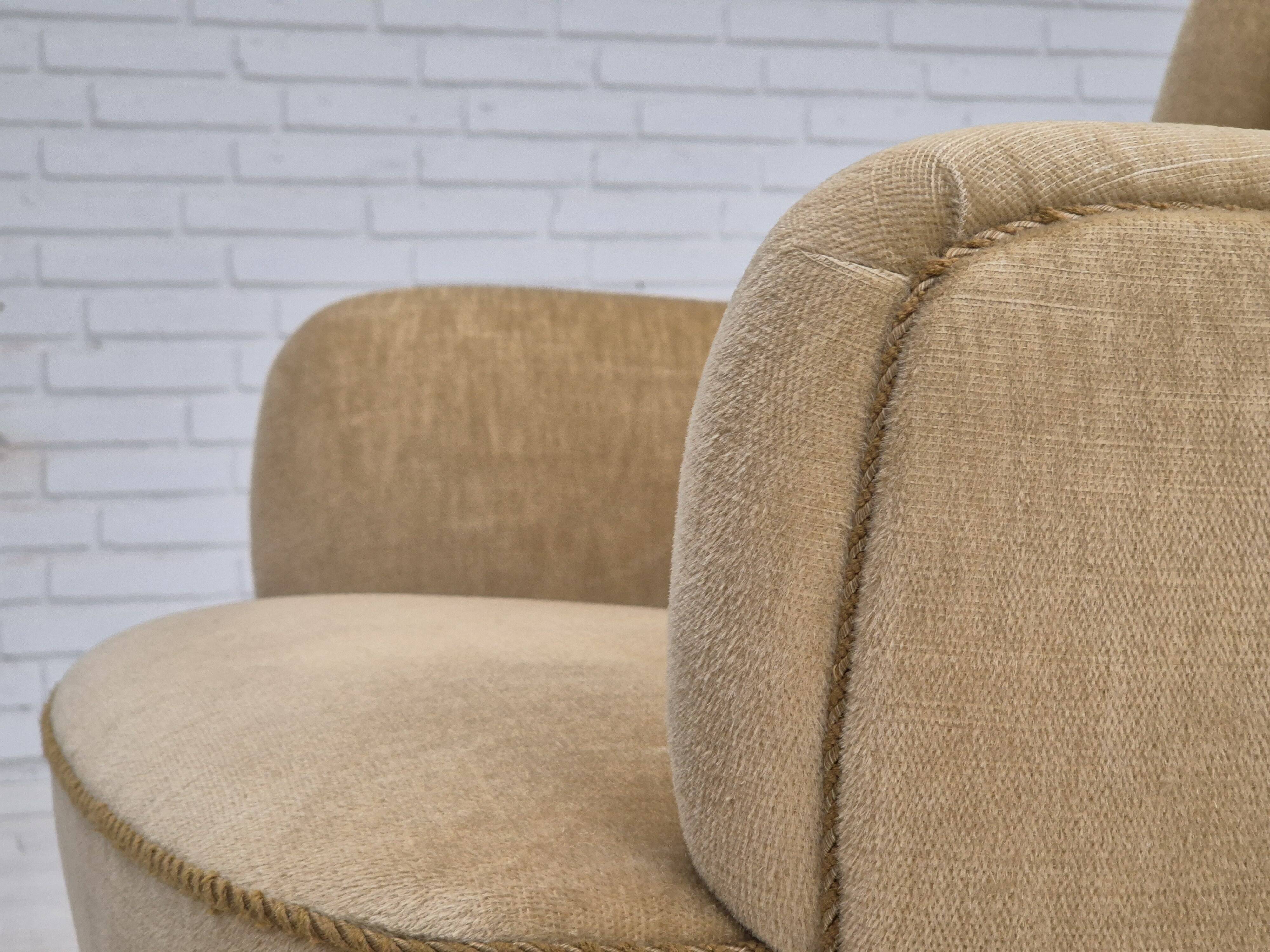 1970s, Danish lounge chair, original condition, furniture velour.