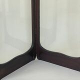 Art nouveau mahogany and glass concertina screen