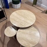 Trio of Nesting Coffee Tables x 100% Roman Travertine