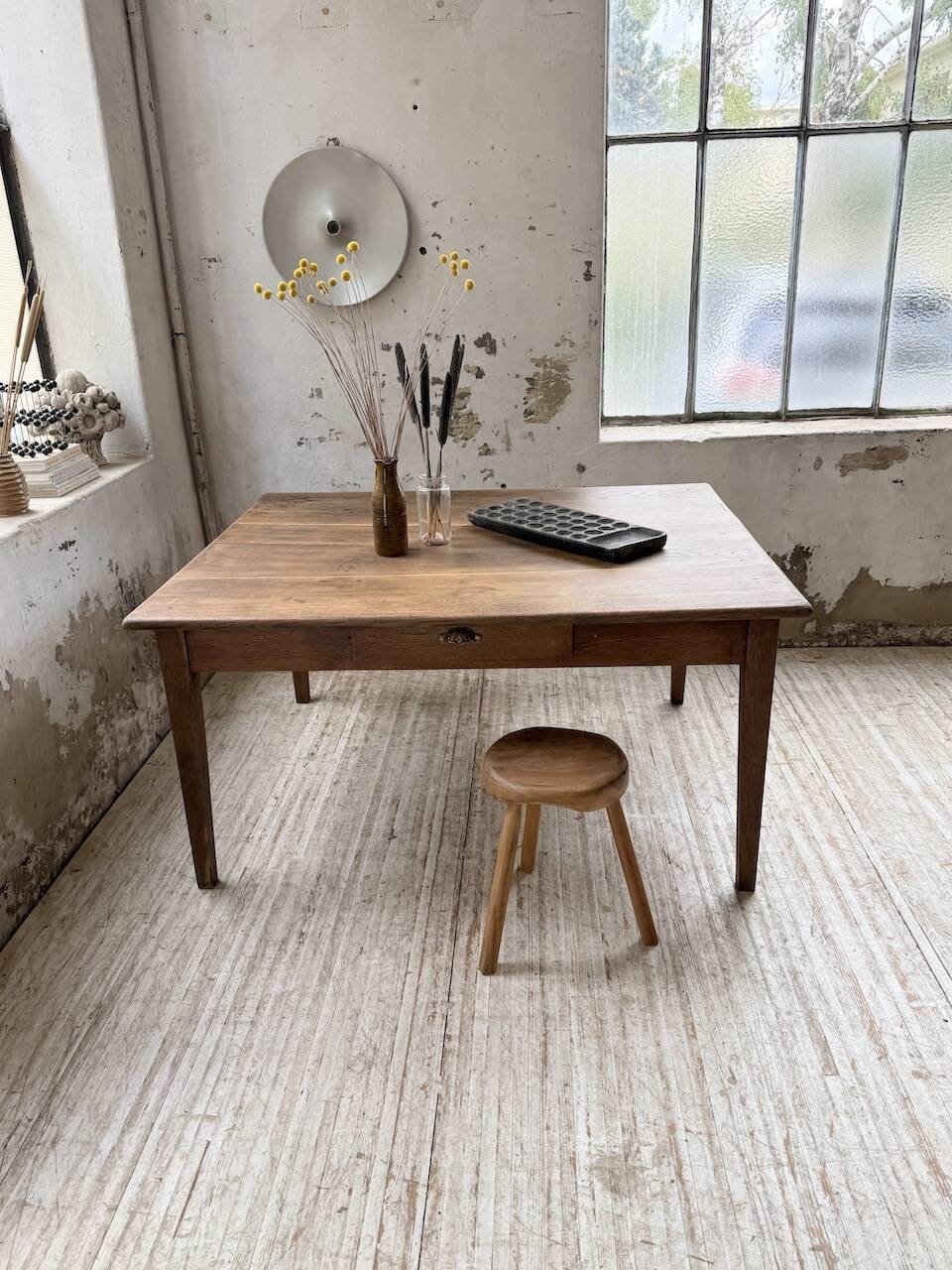 Large “square” oak farmhouse table 1950