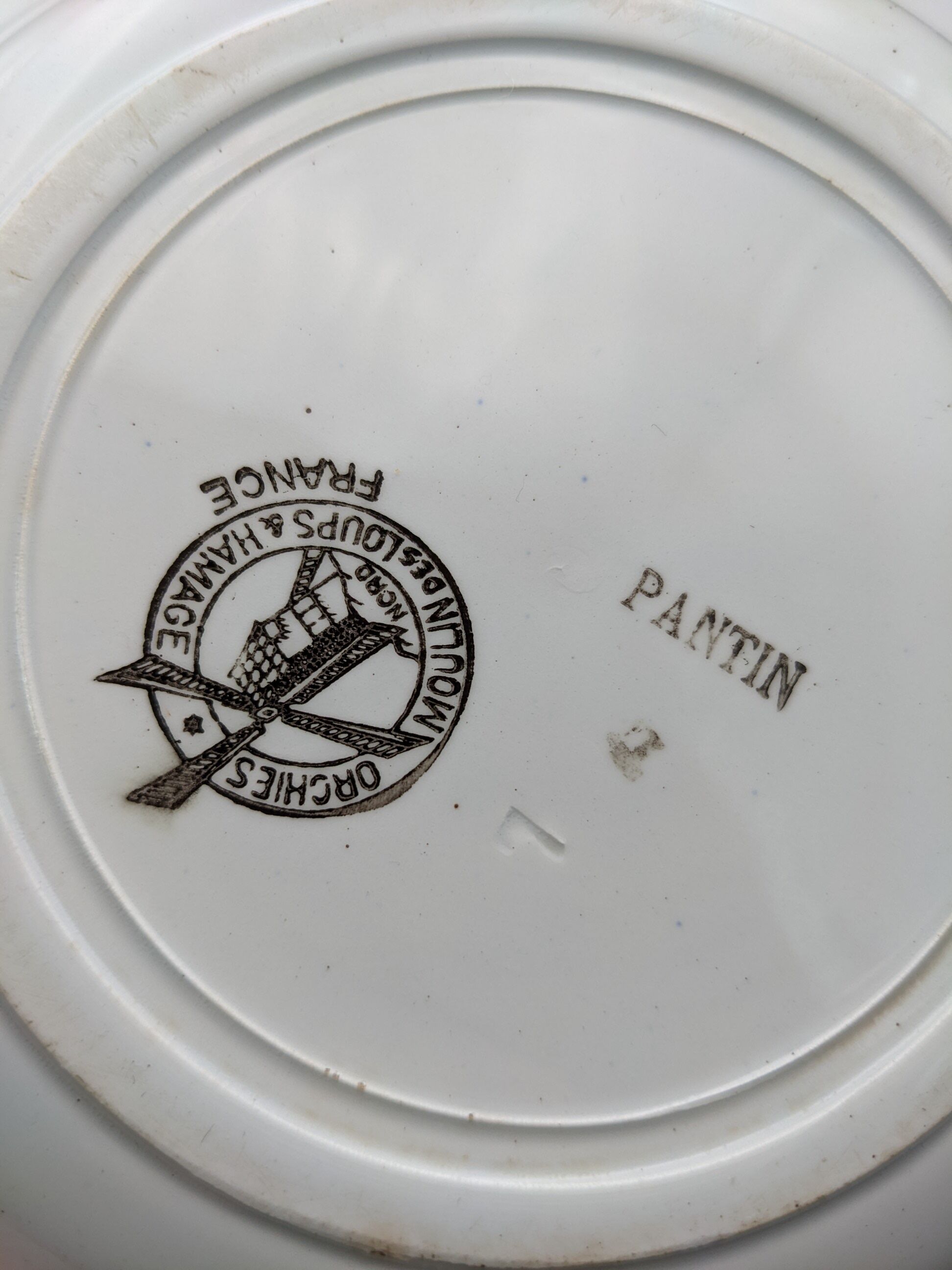 Set of 4 hollow plates Moulin des loups Orchies Hamage model Pantin vintage