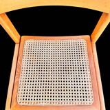 Set of 4 vintage chairs in solid ash and cane