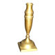 Antique baluster candlestick in bronze with hand-chiseled design.