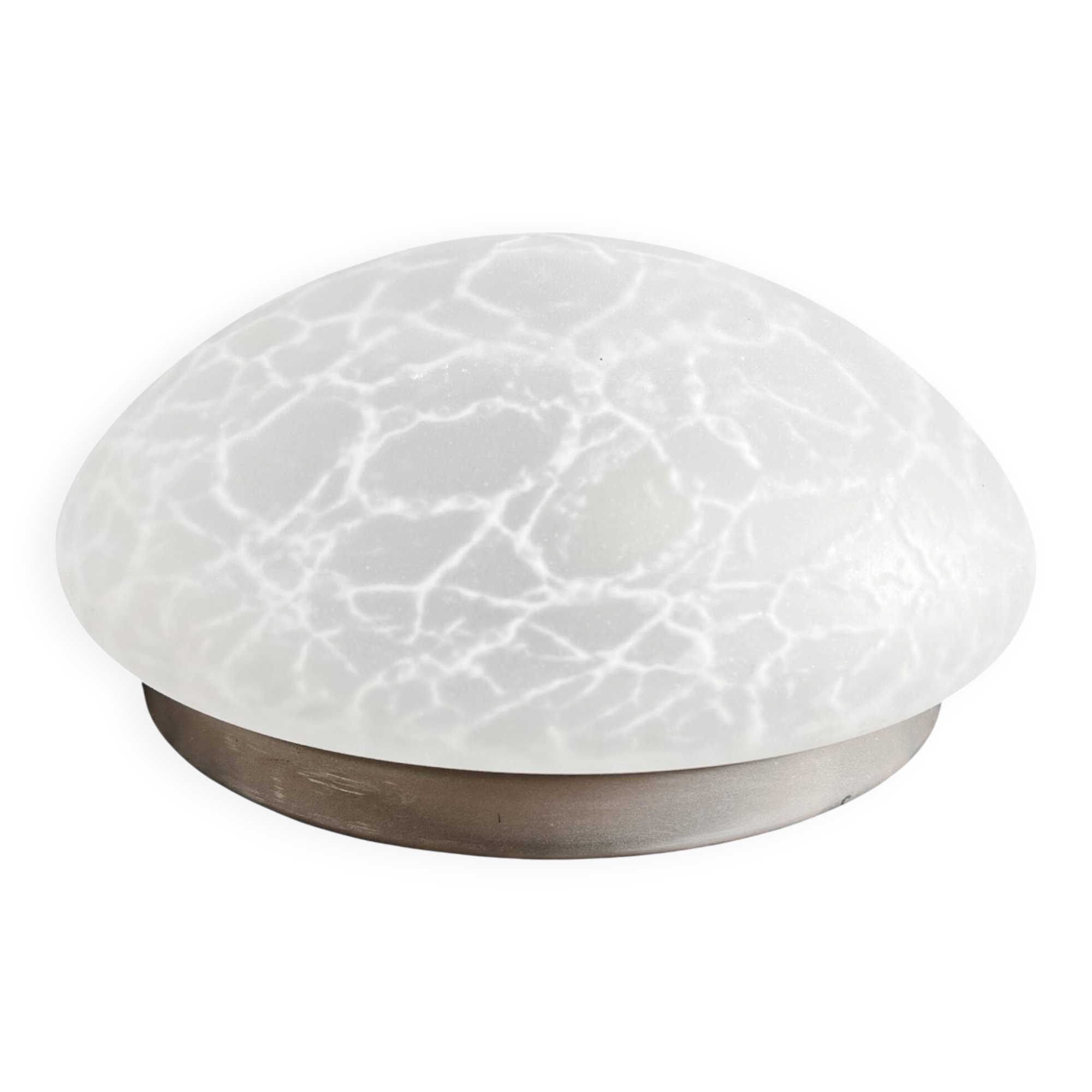 Plafonnier en verre moderniste veb narva allemagne années 1970.