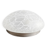 Plafonnier en verre moderniste veb narva allemagne années 1970.