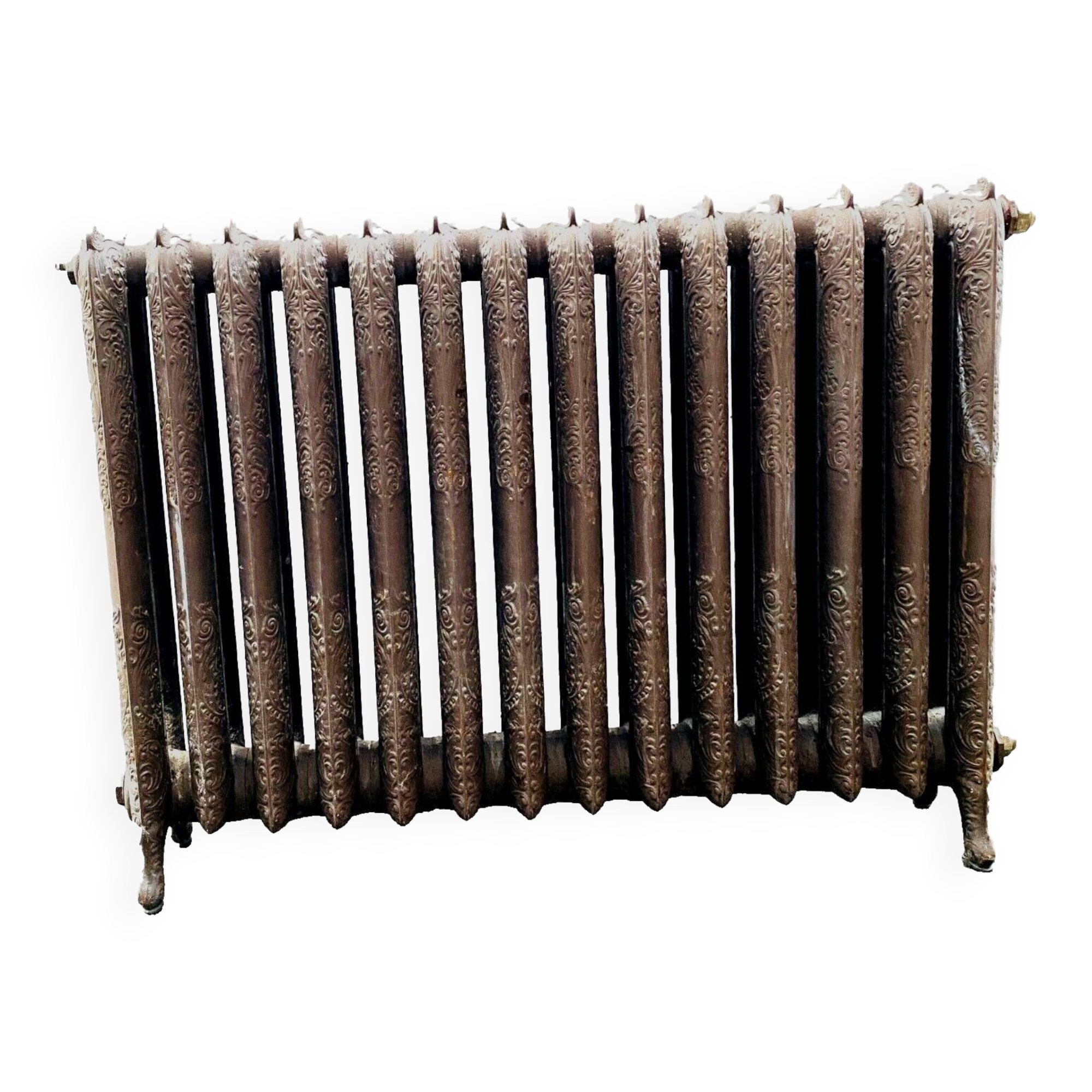 Radiateur ancien a lames fleuries en fonte de fer XX siècle Selency — free download