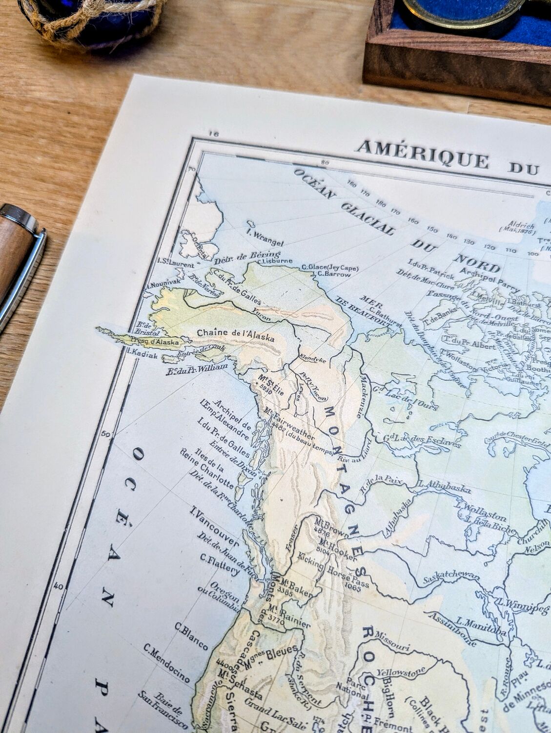 North America. Geographical map printed in 1900.