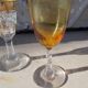 4 old enamelled liqueur glasses
