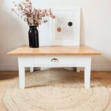 Table basse bois et blanc