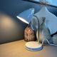 Vintage desk lamp Kompernass adjustable in pearl grey lacquered metal.