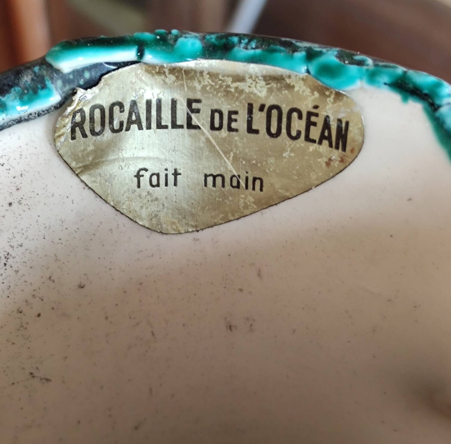 Ancien grand vase et pichet vintage rocaille de l océan