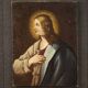 Peinture italienne antique d'un saint du XVIIIe siècle