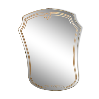 Free-form gilded mirror 65 X 45 cm