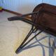 Vintage children's desk console bamboo rattan curved wood Thonet style 80s dark mahogany