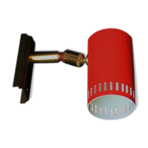 Applique tube métal rouge orientable vintage 70s