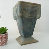 Pair of old art deco vases in enameled cast iron