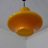 Orange glass ceiling light from Doria, Germany, 1960s.