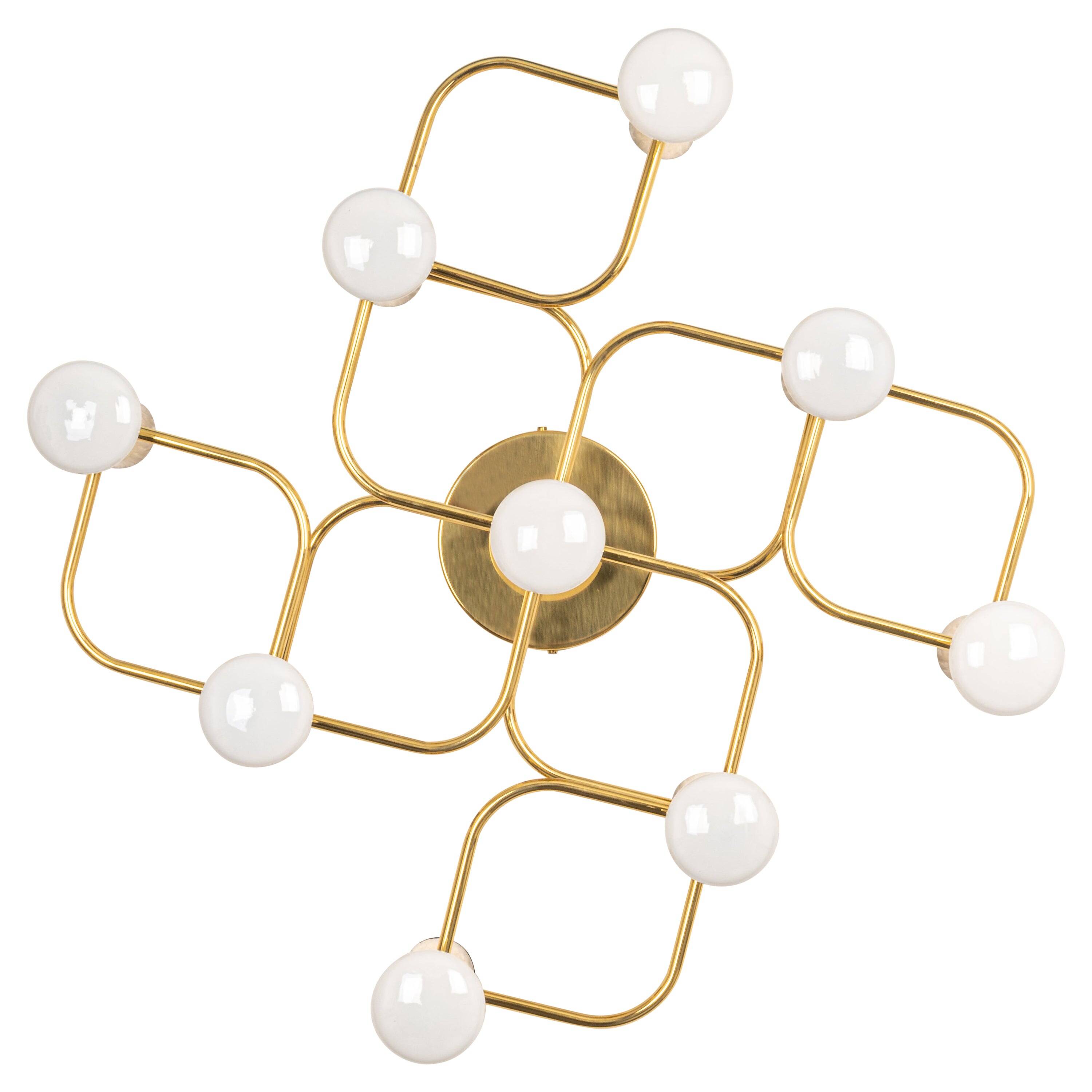 1 of 2 Sciolari Leola wall-mounted ceiling light in brass, Germany, 1970s