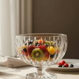 Large cut crystal bowl on a stand