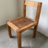 Brutalist pine chair