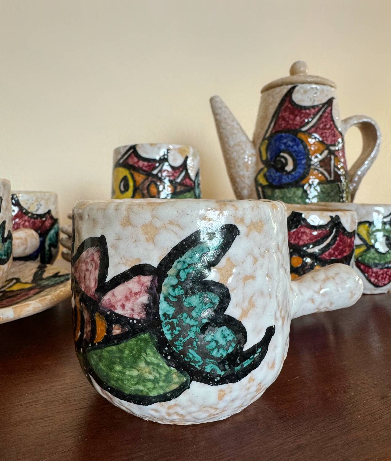 60s ceramic coffee set