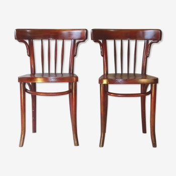 Set de 2 chaises Thonet bistrot N°A 429 de 1930 assise bois