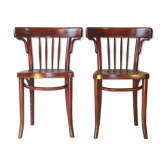Set de 2 chaises Thonet bistrot N°A 429 de 1930 assise bois