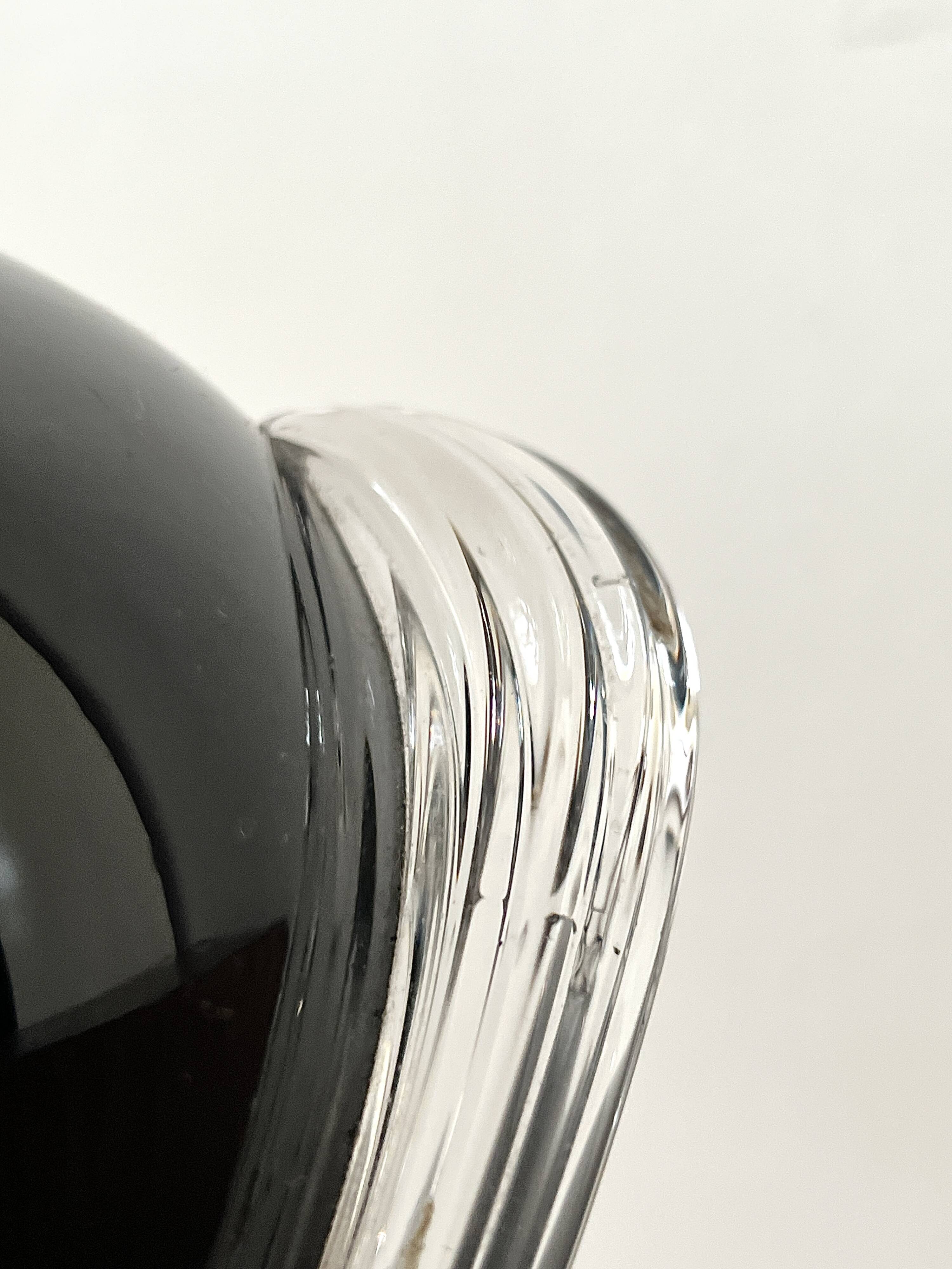 Large mouth-blown glass vase (black amethyst)
