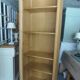Vintage wooden wardrobe, modular wooden shelves.