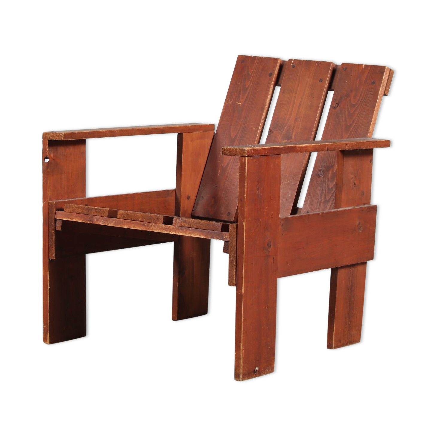 1960s Pine wooden “Crate” char from the Netherlands