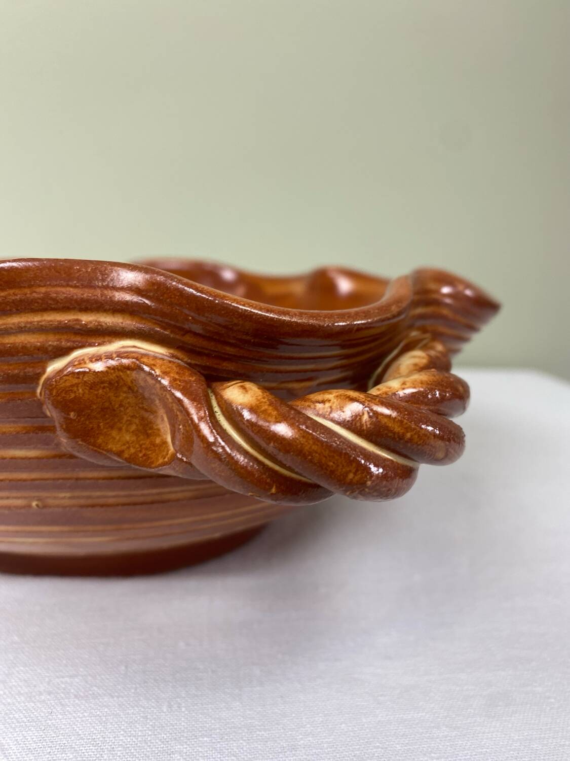 Glazed terracotta cup