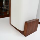 Pair of Louis Kalff opaline and teak wall lights from the 50s/60s