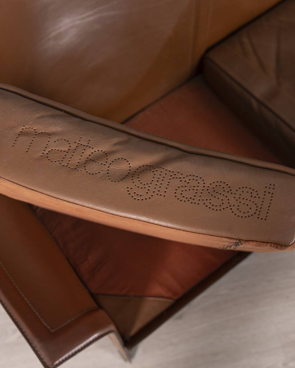 Vintage leather sofa from the 1970s, model ‘korium’ designed by tito agnoli